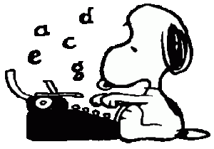 snoopy-writing